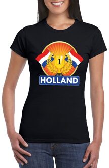 Bellatio Decorations Holland kampioen shirt zwart dames 2XL - Feestshirts