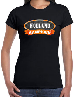 Bellatio Decorations Holland kampioen t-shirt zwart voor dames - Nederlands elftal fan shirt / kleding 2XL