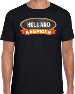 Bellatio Decorations Holland kampioen t-shirt zwart voor heren - Nederlands elftal fan shirt / kleding 2XL