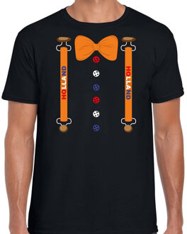 Bellatio Decorations Holland kostuum t-shirt zwart voor heren - Koningsdag shirts