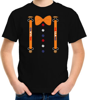 Bellatio Decorations Holland kostuum t-shirt zwart voor kinderen - EK/WK - Koningsdag shirts 110-116 (XS)