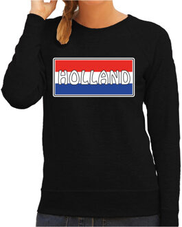 Bellatio Decorations Holland landen sweater zwart dames -  Nederland landen sweater / kleding - EK / WK / Olympische spelen outfit XS