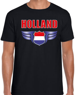 Bellatio Decorations Holland landen t-shirt Nederland zwart voor heren