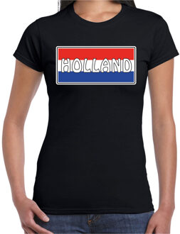 Bellatio Decorations Holland landen t-shirt zwart dames -  Nederland landen shirt / kleding - EK / WK / Olympische spelen outfit 2XL