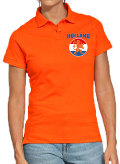 Bellatio Decorations Holland met oranje leeuw op borst oranje poloshirt Holland / Nederland supporter EK/ WK voor dames