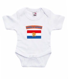 Bellatio Decorations Holland / Nederland landen rompertje met vlag wit voor babys 92 (18-24 maanden)