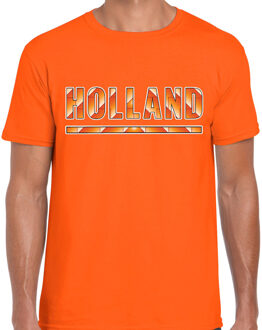 Bellatio Decorations Holland / Nederlands elftal supporter t-shirt oranje voor heren 2XL - Feestshirts