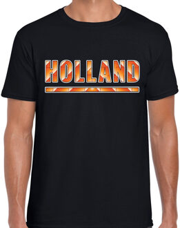 Bellatio Decorations Holland / Nederlands elftal supporter t-shirt zwart voor heren 2XL - Feestshirts