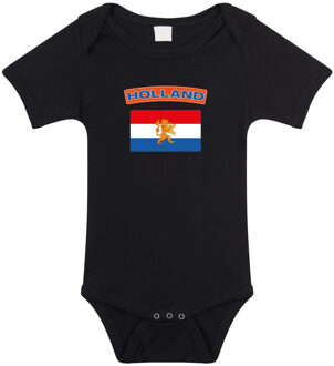 Bellatio Decorations Holland romper met vlag Nederland zwart voor babys 92 (18-24 maanden)