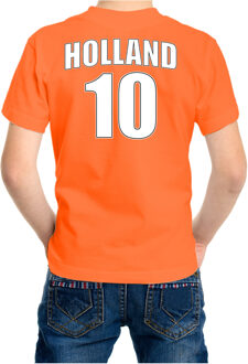 Bellatio Decorations Holland shirt met rugnummer 10 - Nederland fan t-shirt / outfit voor kinderen L (146-152) - Feestshirts Oranje