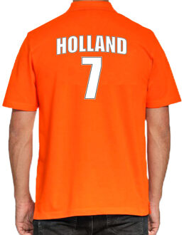 Bellatio Decorations Holland shirt met rugnummer 7 - Nederland fan poloshirt / outfit voor heren 2XL - Feestshirts Oranje