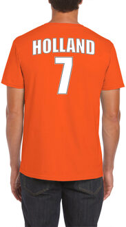 Bellatio Decorations Holland shirt met rugnummer 7 - Nederland fan t-shirt / outfit voor heren 2XL - Feestshirts Oranje