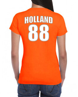 Bellatio Decorations Holland shirt met rugnummer 88 - Nederland fan t-shirt / outfit voor dames XS - Feestshirts Oranje