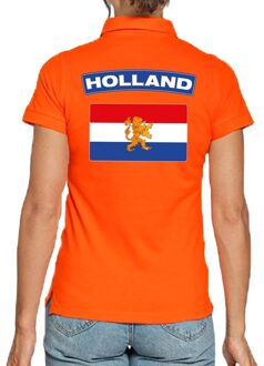 Bellatio Decorations Holland supporter polo t-shirt oranje Kingsday voor dames 2XL - Feestshirts