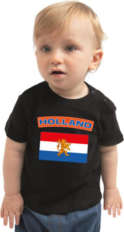 Bellatio Decorations Holland t-shirt met vlag Nederland zwart voor babys