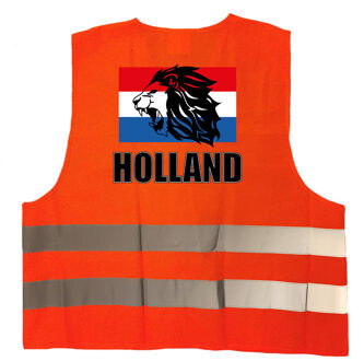 Bellatio Decorations Holland vlag met leeuw oranje veiligheidshesje EK / WK supporter outfit voor volwassenen