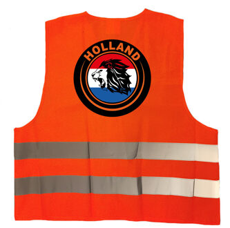 Bellatio Decorations Hollandse leeuw hesje oranje reflecterende supporter kleding voor EK/ WK volwassenen - Feestshirts