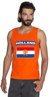 Bellatio Decorations Hollandse vlag mouwloos shirt oranje heren 2XL - Feestshirts