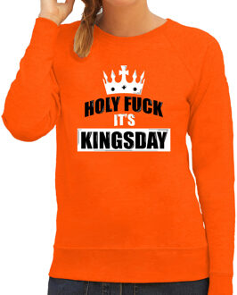 Bellatio Decorations Holy fuck its Kingsday sweater oranje voor dames - Koningsdag truien 2XL - Feesttruien