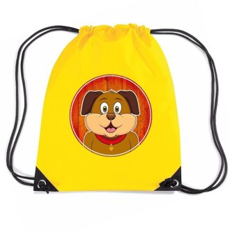 Bellatio Decorations Honden rugtas / gymtas geel voor kinderen