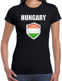 Bellatio Decorations Hongarije landen t-shirt zwart dames - Hongaarse landen shirt / kleding - EK / WK / Olympische spelen Hungary outfit 2XL