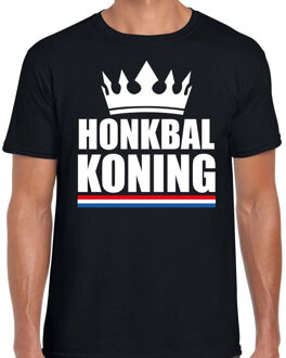 Bellatio Decorations Honkbal koning t-shirt zwart heren - Sport / hobby shirts 2XL