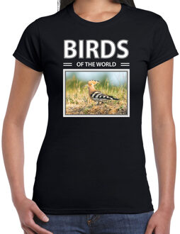 Bellatio Decorations Hop vogels t-shirt met dieren foto birds of the world zwart voor dames