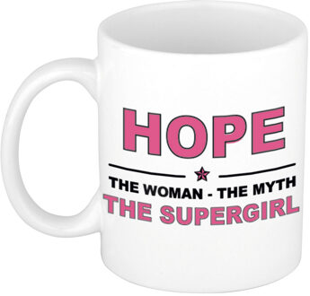 Bellatio Decorations Hope cadeau mok - Woman Myth Supergirl - naam koffiemok - 300 ml - collega - moederdag