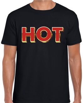 Bellatio Decorations HOT fun tekst t-shirt  zwart  met  3D effect voor heren L