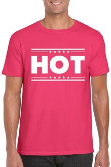 Bellatio Decorations Hot t-shirt fuscia roze heren 2XL