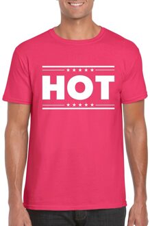 Bellatio Decorations Hot t-shirt fuscia roze heren