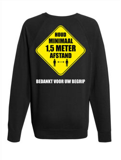 Bellatio Decorations Houd 1,5 meter afstand bedankt sweater zwart voor heren