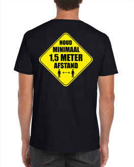 Bellatio Decorations Houd 1,5 meter afstand shirt zwart voor heren