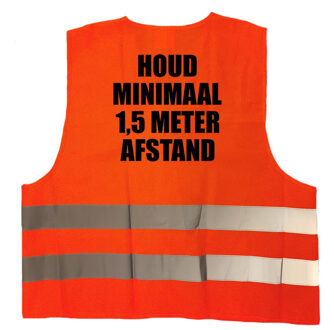Bellatio Decorations Houd 1,5 meter afstand vestje / hesje oranje met reflecterende strepen voor volwassenen