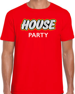 Bellatio Decorations House party t-shirt / shirt house party - rood - voor heren - dance / party shirt / feest shirts / house party/ festival outfit XL