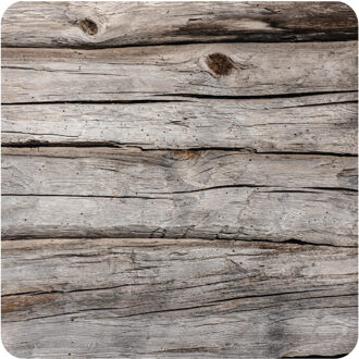 Bellatio Decorations Houten planken look print onderzetters - 15x stuks - bierviltjes - karton - grijs - voor glazen