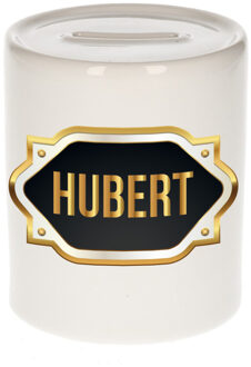 Bellatio Decorations Hubert naam / voornaam kado spaarpot met embleem - Naam spaarpotten Multikleur