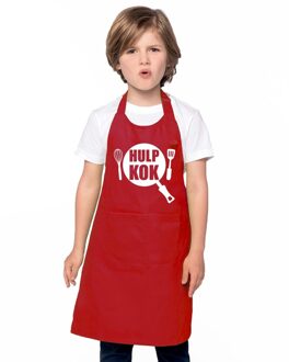 Bellatio Decorations Hulpkok keuken schort - voor jongens en meisjes Rood - Koken en kliederen - 100% katoen
