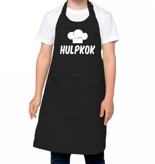 Bellatio Decorations Hulpkok keukenschort - zwart - voor jongens en meisjes - schort kinderen - koken - One size