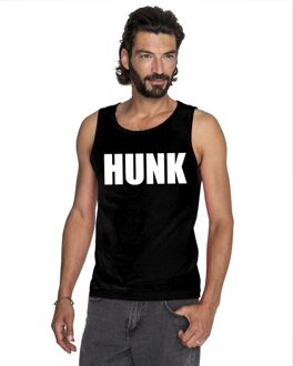 Bellatio Decorations Hunk tekst singlet shirt/ tanktop zwart heren 2XL