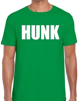 Bellatio Decorations Hunk tekst t-shirt groen heren 2XL