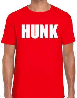 Bellatio Decorations Hunk tekst t-shirt rood heren 2XL