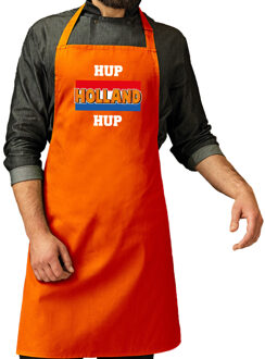 Bellatio Decorations Hup Holland hup katoenen cadeau schort oranje EK/ WK voetbal voor dames en heren