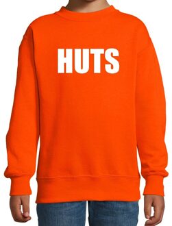 Bellatio Decorations HUTS fun sweater oranje voor kids 106/116 (5-6 jaar) - Feesttruien