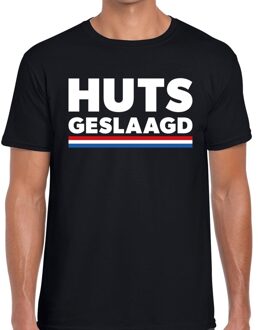 Bellatio Decorations HUTS Geslaagd met vlag cadeau t-shirt zwart voor heren 2XL - Feestshirts