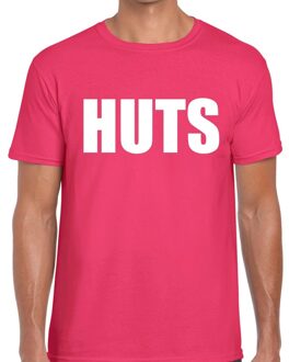 Bellatio Decorations HUTS t-shirt roze heren 2XL