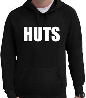 Bellatio Decorations HUTS tekst hoodie zwart voor heren
