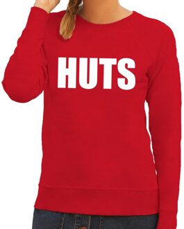 Bellatio Decorations HUTS tekst sweater rood voor dames 2XL