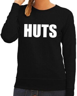 Bellatio Decorations HUTS tekst sweater zwart voor dames 2XL