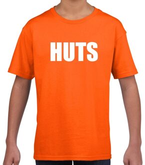 Bellatio Decorations HUTS tekst t-shirt oranje kids
